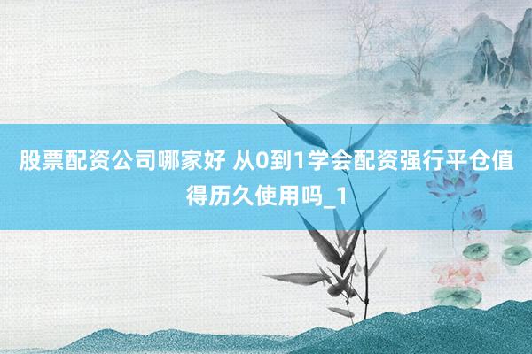 股票配资公司哪家好 从0到1学会配资强行平仓值得历久使用吗_1